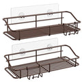 Nieifi Shower Caddy Adhesive, Shower Shelves, Shampoo Holder for Bathroom - color: Brown, size: 2 Pack