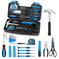 HANGYING 39-Piece Basic Household Tool Set with Toolbox Storage Case, Blue - color: Blue