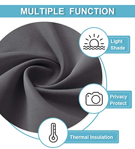 RYB HOME Blackout Door Window Curtain, Tie up Shades, W34 x L40, Grey - color: Grey, size: 34"W x 40"L (Pack of 1)