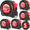 Tape Measure 25 ft, 5 Pack Bulk Easy Read Measurement Tape, Self-Locking Measuring Tape Retractable 1-Inch Wide x 25 ft - color: 5 Pack