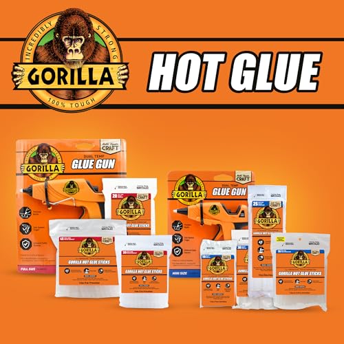 Gorilla Hot Glue Gun Kit, Dual Temp, Includes 45 Sticks - size: Full Size Hot Glue Gun + 45 Sticks