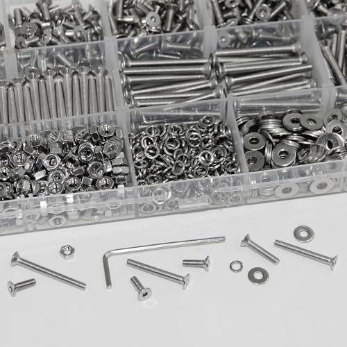 1160Pcs M3 Countersunk Flat Head Phillips Machine Screws Assortment Kit, Nuts Washers with Screwdriver, M3x6/8/10/12/16/20/25/30mm for Electronics & Machinery - size: M3x6/8/10/12/16/20/25/30-1160Pcs