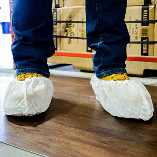ShuBee Original Disposable, Extra-Large Boot and Shoe Covers, Thicker & Stronger, Durable Protection for Floors - 50 Pairs - color: White