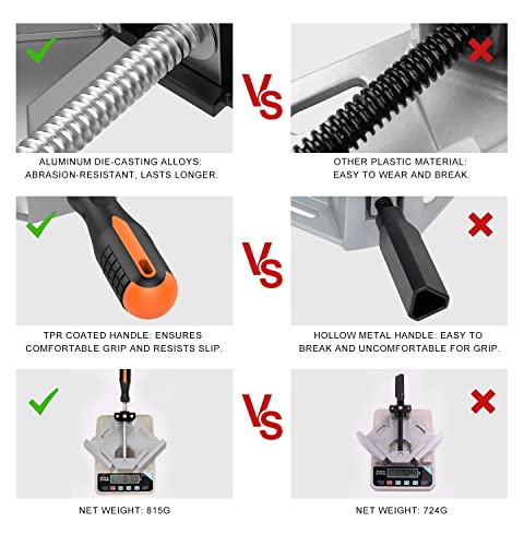 Housolution Right Angle Clamp, [4PACK] 90° Aluminum Alloy, Silver Gray - color: Silver Gray