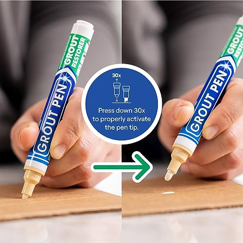 Grout Pen Cream Tile Grout Paint Marker - Narrow 5mm Tip (7mL) - 3 Pack - style: Cream