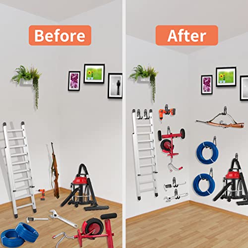HUPBIPY Garage Hooks Heavy Duty, Large Square Wall Hooks - color: Black Large U Hook, size: 7.7inch U Hook