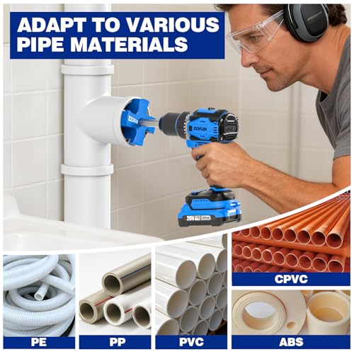 4PCS PVC Pipe Reamer Kit, PVC Fitting Saver for SCH40, 4-Blade Pipe Reamer Plumbing Tools, Fits Standard 1/2" Drill, Includes 1-1/2", 3", 2 ", 4" - size: 4Pcs PVC Pipe Reamer Kit