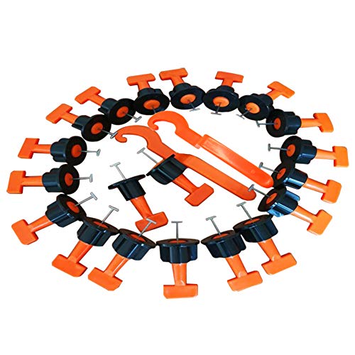 Tile Leveling System Kit Reusable 50pcs Tile Leveler Spacers with 2 Special Wrenches Plastic Flat Ceramic Tile Adjuster Floor Wall Building Tools - color: Non-replaceable Steel Needle