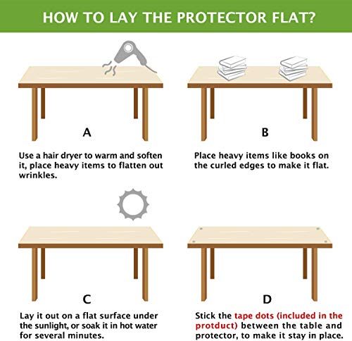 Icefire Clear PVC Table Protector 16" x 32 inch (41x82 cm) - color: Upgraded Clear 1.5mm, size: 16 X 32 Inches