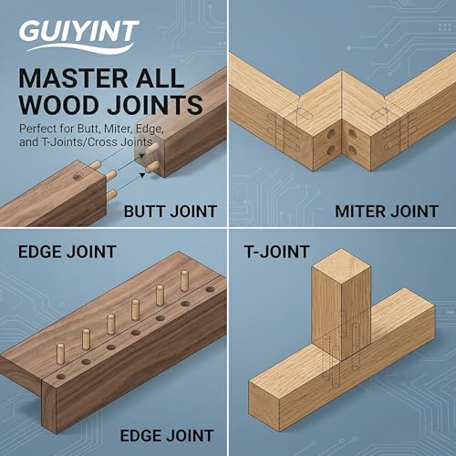 Tool Dowel Jig Kit Self Centering Doweling Jig Woodworking Joinery | Replacement for premium rigs. Drill 1/4, 3/8 and 1/2 Inch Accurate Straight Dowel Holes with our master guide framework.
