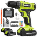 PULITUO 20V Cordless Drill Set, 2 Batteries Electric Screwdriver, 30Nm Power Drill Driver, 21+1 Torque, 2 Speed, 3/8"Keyless Chuck, power Drill with LED Light, Drill Driver Kit for Home (Green) - style: Box-green