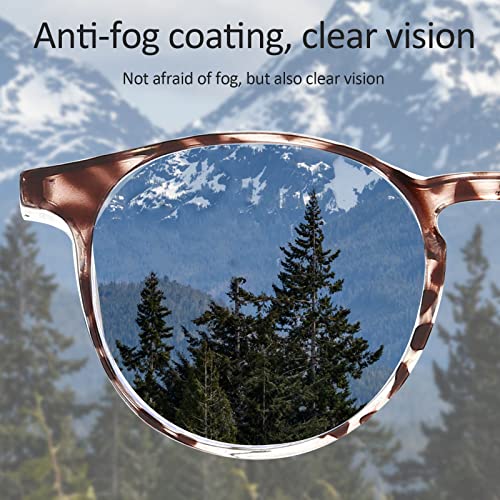 2 Pairs Anti Fog Safety Goggles Protective Glasses Blue Light Blocking Eyeglasses for Men Women - color: Round Tortoise+grey