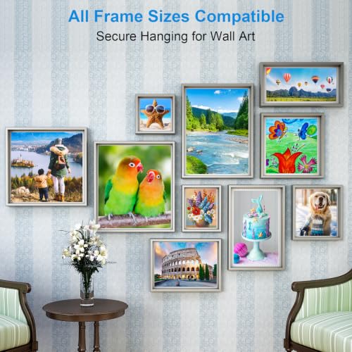 180Pcs Picture Hanging Kit, Assorted Single & Double Hole D Ring Picture Hangers with Hanging Wire, Heavy Duty Hardware for Canvas Paintings, Photo Frames, Artwork & Holiday Wall Decor