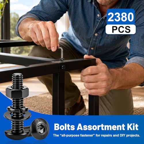 2380PCS Hex Socket Button Head Screws Assortment Kit 10.9 Alloy M2-M5 - size: G10.9 M2M3M4M5 2380PCS