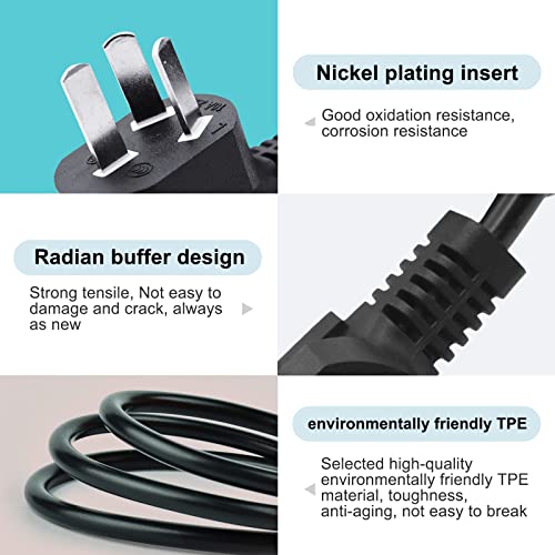 Universal 3 Prong AC Power Cord Replacement for Horizon Fitness Treadmills Ellipticals, Superfit, BowFlex, Sole,Goplus 2 in 1 Folding Treadmill Charger Cable 6FT - size: 6.6FT