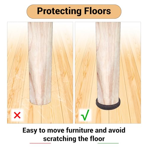 143-Piece Felt Furniture Pads, Anti-Scratch Furniture Felt Pads, Self-Adhesive Chair Leg Floor Protectors for Hardwood Floors, Brown and Beige, HOME MASTER HARDWARE