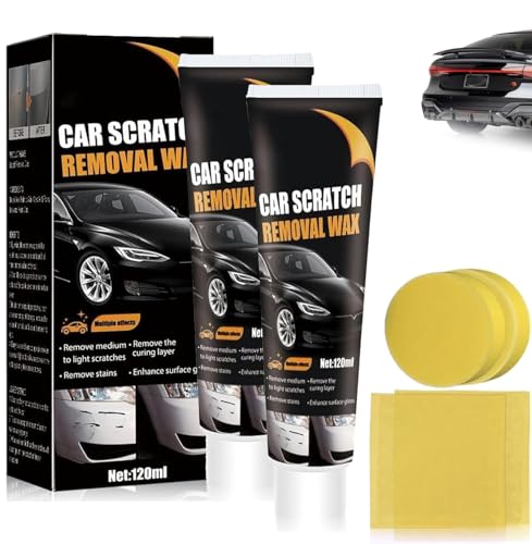 2PCS Car Scratch Remover Wax, Scratch Remover for Vehicles, 2026 Car Scratch Repair Paste Polishing Wax, Premium Car Scratch Remover Kit with Wipe & Sponge for Vehicles for Scratches