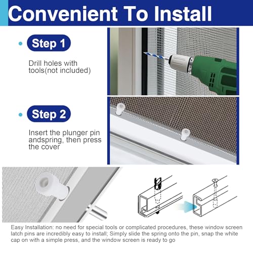 25 Pack Window Screen Plunger Latch Pins, 5/32" x 1-1/2" Aluminum