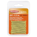 INDOROD #8 x 1-1/2" Truss Head Phillips Wood Screw (50 Pack), Brass Plated Screws, Self Tapping Wood Screws, Modified Truss Head, Brass Screws for Wood, 8 x 1-1/2 Inch, Gold - size: #8 x 1-1/2"