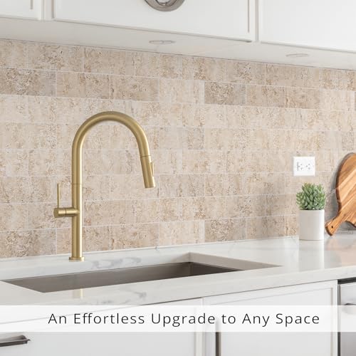StyloVue 100 Pieces Peel and Stick Backsplash for Kitchen, 3" x 6" PVC Subway Tile, 2026 Upgraded Classic Travertine Beige, Stick on Tile for Kitchen, Fireplace, RV - color: Beige Travertine