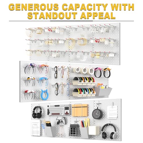 Ultrawall Metal Pegboard Panels, Pegboard Wall Organizer, Gray Peg Boards - color: Gray, size: 16x12"- 2 Pcs