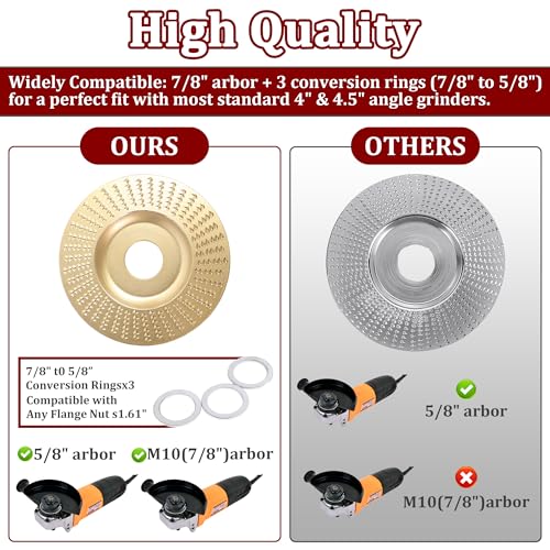 19 Pcs Wood Carving Disc Set for 4" & 4.5" Angle Grinder