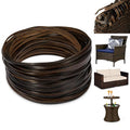 Wicker Repair Kit, Synthetic Embossing Rattan Fix Material Supplies Vinyl Plastic Waterproof Flat Ribbon for Garden Patio Furniture and Rattan Chair Sofa Basket Replacement-130Ft Dark Coffee Brown