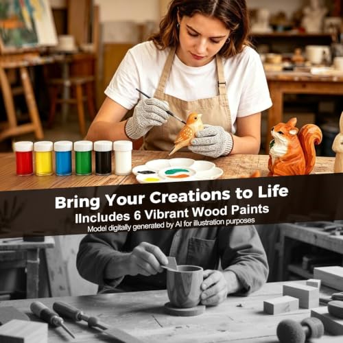Wood Carving Kit for Beginners-Whittling Kit with Wood Blocks and Paint Set - color: Christmas