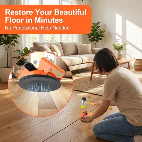 Floor Gap Fixer Tool, Heavy Duty Floor Gap Repair Kit, Includes 10 Sticky Pads 4 Buffer Pads and Seam Cleaning Tools for Wood Floor, Laminate, Vinyl Plank, Hardwood