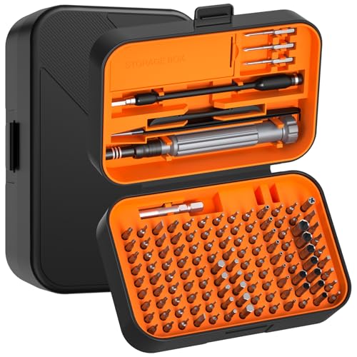 Precision Screwdriver Set, SOONAN 150 in 1 Electronics Tool Kit with 120 Bits Magnetic Screwdriver Set & 30-bit Repair Tool for Computer Phone Watch Camera Laptop, Orange - size: 150-IN-Orange