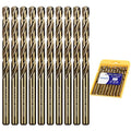 1/4 Inch Cobalt Drill Bits 10Pcs - HPHOPE M35 HSS Metal Twist Drill Bits Set, Jobber Drill Bits Length and Straight Shank, Suitable for Drilling in Hard Metal, Stainless Steel, Cast Iron - size: 1/4-inch, 10Pcs
