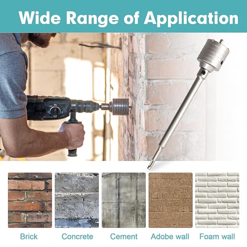 9Pcs Masonry Concrete Hole Saw Kit (30 40 65 80 100 mm) - color: 9Pcs