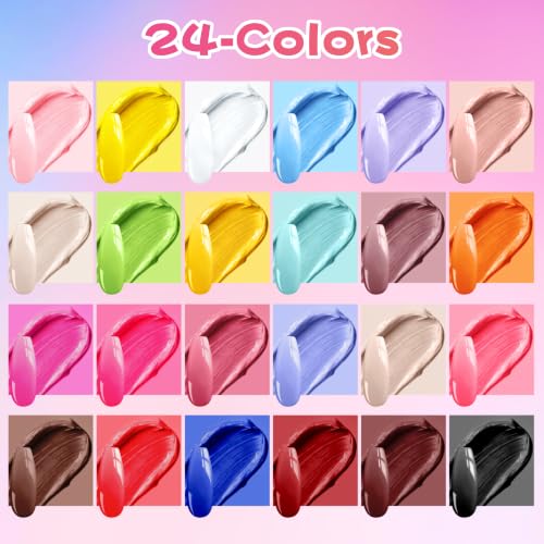 24 Colors Pat Pat Gel Polish Palette, High Pigment All-in-One Blooming Patting Nail Polish Set, Ombre Gel Nail Polish Kit DIY Ombre Nails for Salon or Home Use - color: 24-Colors-A