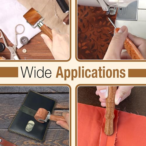 SAVINA 2-Piece Seam Roller & Stiletto Set, Wooden Sewing & Quilting Tools - color: Seam Roller + Stiletto
