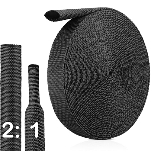 2:1 Heat Shrink Wire Loom Braided Cable Sleeves,Heat Resistant Fabric Woven Shrink Tubing Wiring Harness for Protection Automotive,Harness Cable,Cable (1-1/8"-15ft) - size: 1-1/8"-15ft