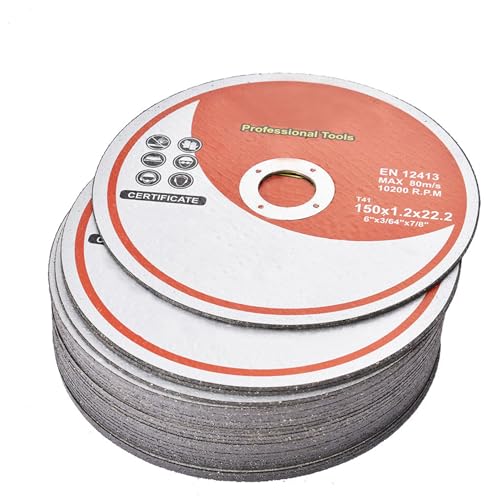 25 Pcs Ultra Thin Cutting Wheel Disc 6 x 0.045 x 7/8 Inch Metal Stainless Steel Cut Off Wheels for Angle Grinder, General Purpose Metal Cutting - style: 25pcs 6"x0.045"x7/8"