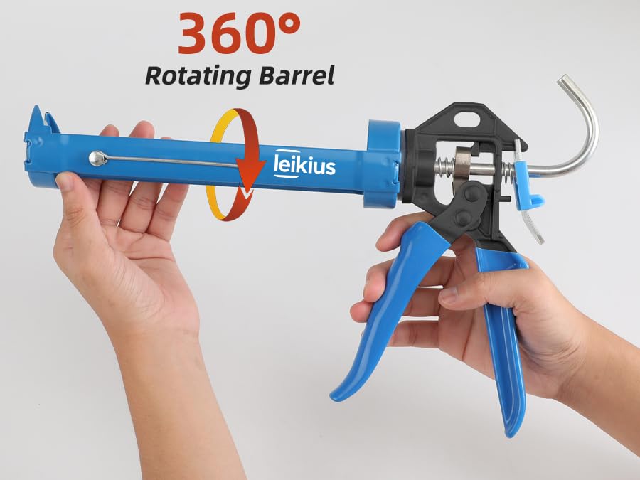 Professional Caulk Guns, Heavy Duty Caulking Gun,Thrust Ratio 14:1,No-drip Rotating Barrel,10OZ Silicone Sealant gun, Come with Putty Knife,Caulk Finishing,Smoothing&Grout Removal Tool Kit - style: Professional