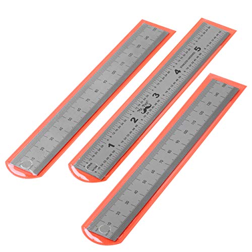 Mr. Pen- Machinist Ruler, 3 Pack, 6 Inch, Stainless Steel Metric & Imperial - style: 6 inch, 3 Pack