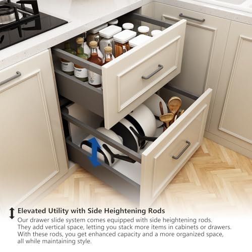 VADANIA 20" Undermount Drawer Slide Set with Side Panels - size: 20 Inch, style: Drawer System