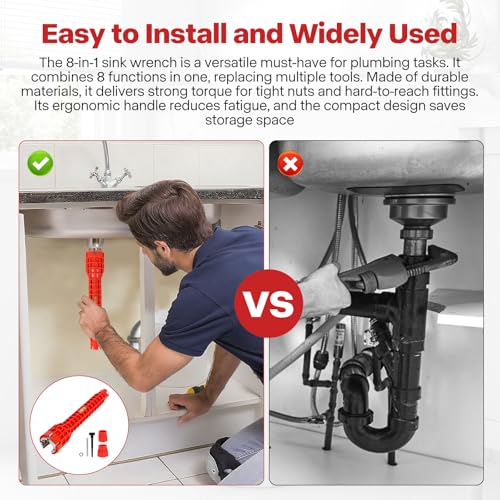 Sink Faucet Pipe Installer Wrench, Plumbing Tool Bathroom Kitchen Toilet