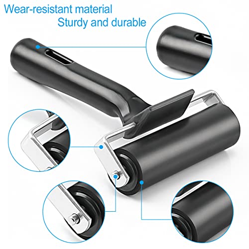 Rubber Roller, Ideal for Anti Skid Tape Construction Tools, Print, Ink and Stamping Tools (4-Inch, Black) - size: 4-Inch