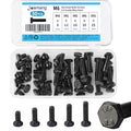 M6 x 8mm 12mm 16mm 20mm 25mm Hex Bolts, Hexagon Head Screw, 8.8 Grade Alloy Steel, Black Oxide Finish, Metric Full Machine Thread, Assortment Kit 50PCS - size: M6x8-25mm(50PCS)