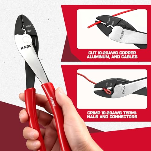 KATA Wire Crimper and Automatic Wire Stripper Tool Set for Electrical Work - color: 2pc Red