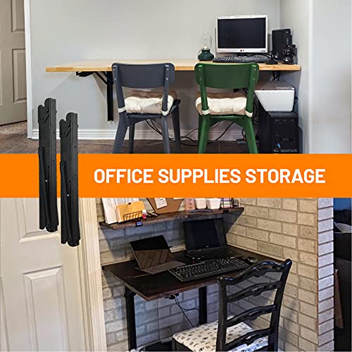 Wallmaster 24" Folding Shelf Brackets Wall Mount Collapsible Shelf Bracket - style: 2 Pack