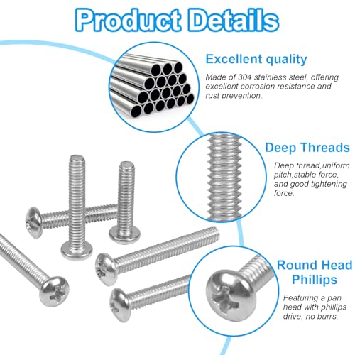Machine Screws, #6-32#8-32 Phillips Pan Head Electricians Screw - style: Pan Head