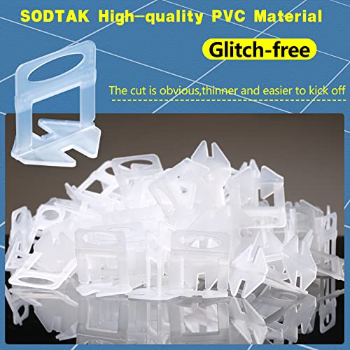 Tile Leveling System 1/8" Spacers Tile Leveler Clips DIY Tile Leveler Spacers 5000 Pcs and Tools Harden Rubber Mallet Hammer 16 oz for Professional Ceramic Tile and Stone Installation
