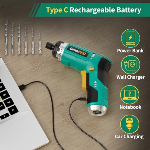 GRENPRO 3.6V Cordless Electric Screwdriver Set 44Pcs LED Light with Case