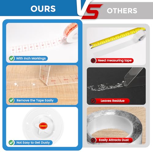 VUBOJO Nano Double Sided Mounting Tape for Walls Art and Daily Home Projects（10Ft）