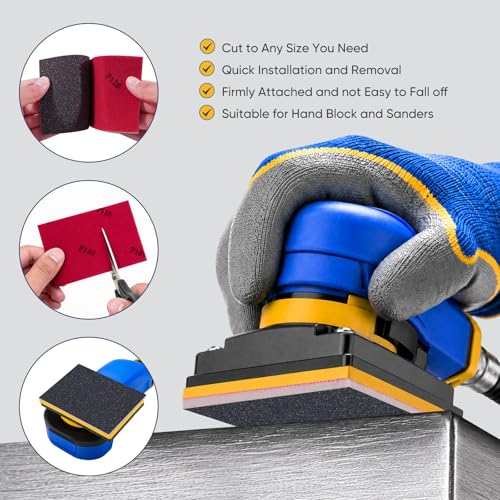 24 Pack Washable Reusable Sanding Sponge Set, 120-3000 Grit Fine Sandpaper Blocks for Wood/Metal/Auto, Wet Dry Sanding Block for Drywall & Furniture Polishing (3x4 Inch)