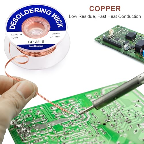 Solder Wick Braid And Solder Flux Paste, No Clean Soldering Flux(10cc) Soldering Remover Tool, 10ft Desoldering Wick Braid For Electronics Repair For Disassemble Electrical Components - style: 2pcs+3pcs